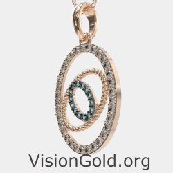 Elegant Greek Evil Eye Necklace Pendant 0588R