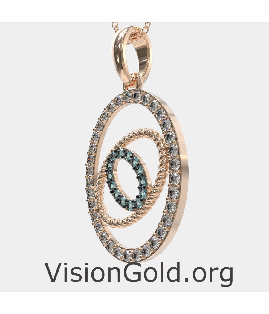 Elegant Greek Evil Eye Necklace Pendant 0588R