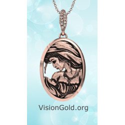 Rose Gold Mother and Baby Necklace 0642R