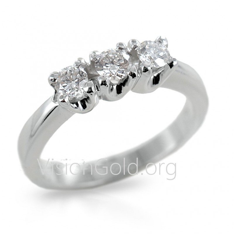 Anillo seriere oro blanco 0,90 ct