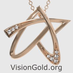 Elegant Gold Star Necklace Pendant 0823R