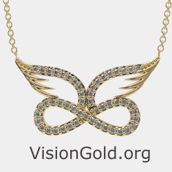 Angel Wing & Infinity Necklace 0697K