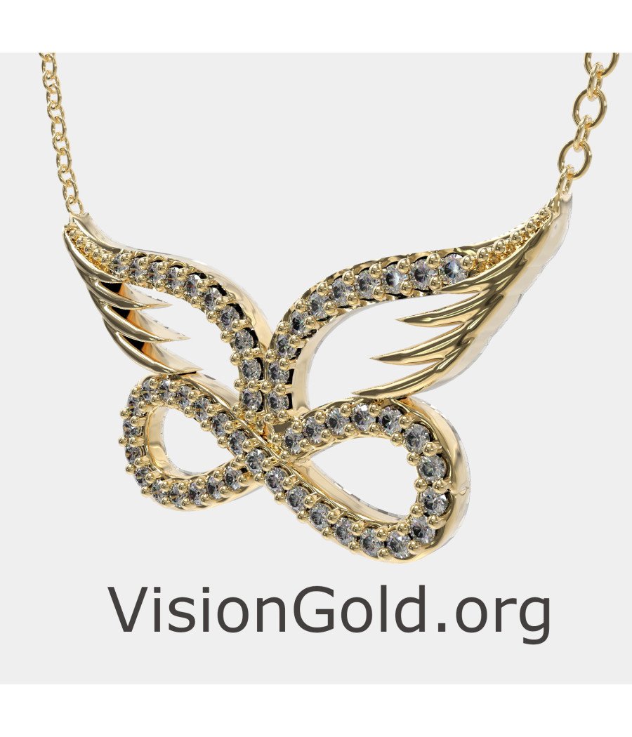 Angel Wing & Infinity Necklace 0697K