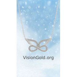 Angel Wing and Infinity Necklace - Eternity Pendant 0697L
