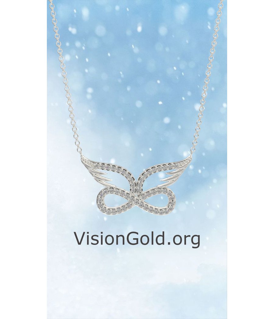 Angel Wing and Infinity Necklace - Eternity Pendant 0697L