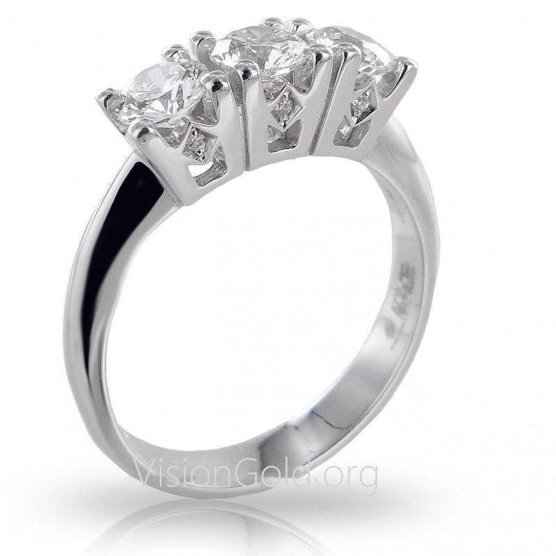 Διαμαντένιο λευκόχρυσο δαχτυλίδι 0,90ct