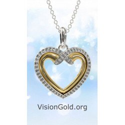 Premium Geschenk Herz Halskette 0748L