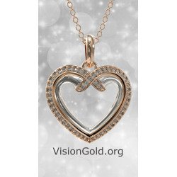 Ожерелье "Двойное сердце" - подарок любви 0748R