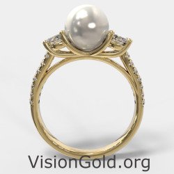 Natural Fresh Water Pearl Gold Ring 1362K