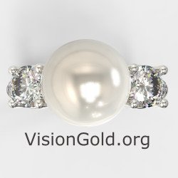 Anillo Promesa Perla Oro Blanco 1362L