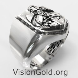 Signet Crusader Knight Ring 0876