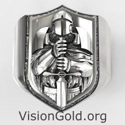 Signet Crusader Knight Ring 0876