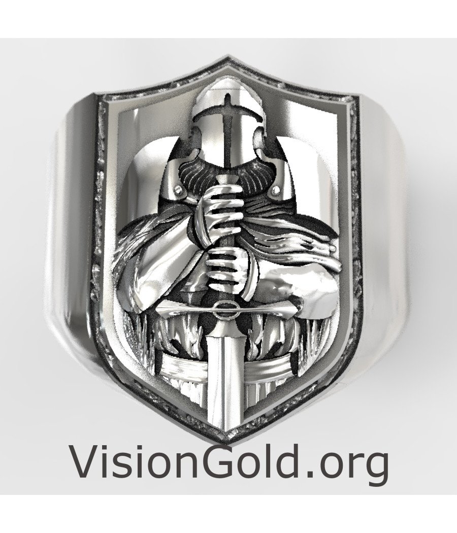 Signet Crusader Knight Ring 0876