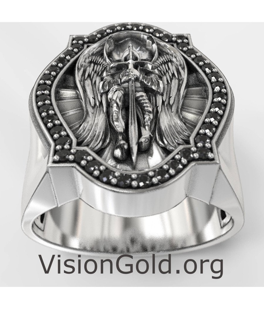 Saint Michael Christian Signet Ring 0880