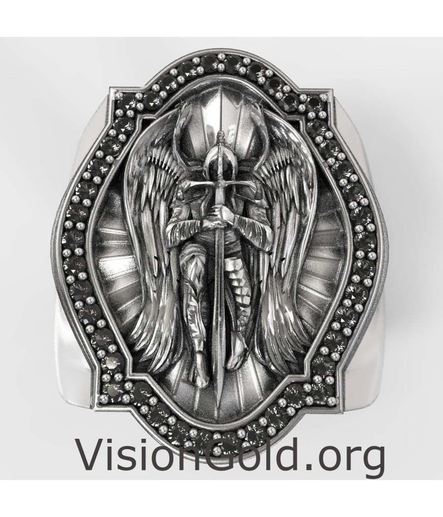 Saint Michael Christian Signet Ring 0880