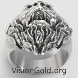 Men Signet Lion Ring - Regalo para hombres 0882