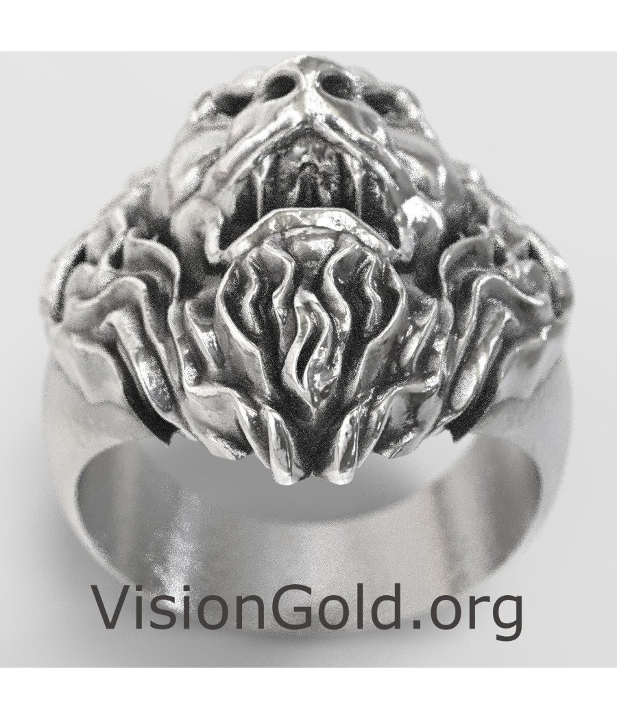 Men Signet Lion Ring - Regalo para hombres 0882