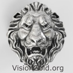 Men Signet Lion Ring - Regalo para hombres 0882