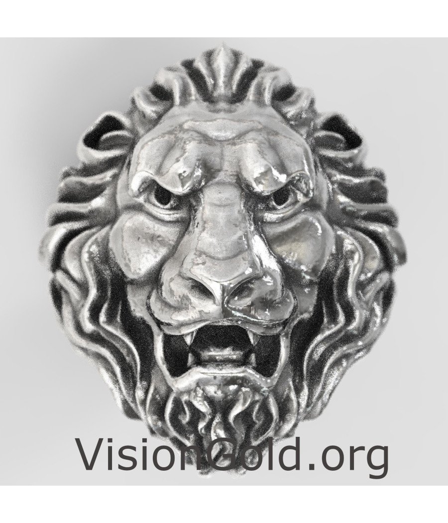 Men Signet Lion Ring - Regalo para hombres 0882