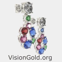 Multicolor Bridal Drop Earrings 0319L