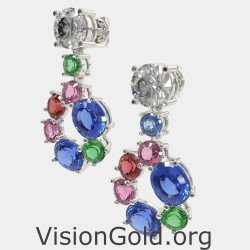 Multicolor Bridal Drop Earrings 0319L