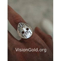 Jason Voorhees Friday The 13Th Silver Ring 0885