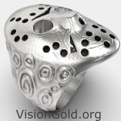 Jason Voorhees Friday The 13Th Silver Ring 0885