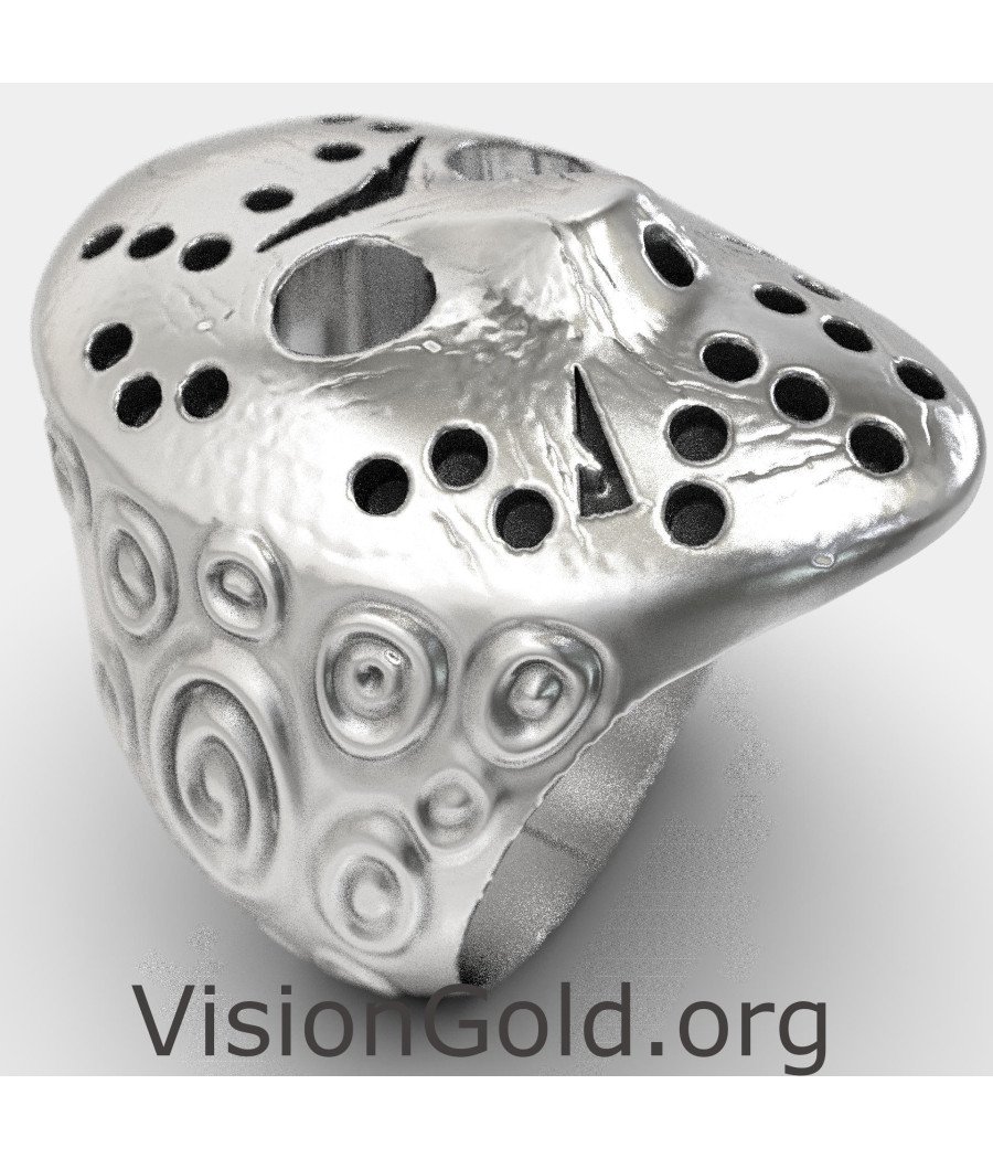 Jason Voorhees Friday The 13Th Silver Ring 0885