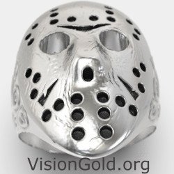 Jason Voorhees Friday The 13Th Silver Ring 0885