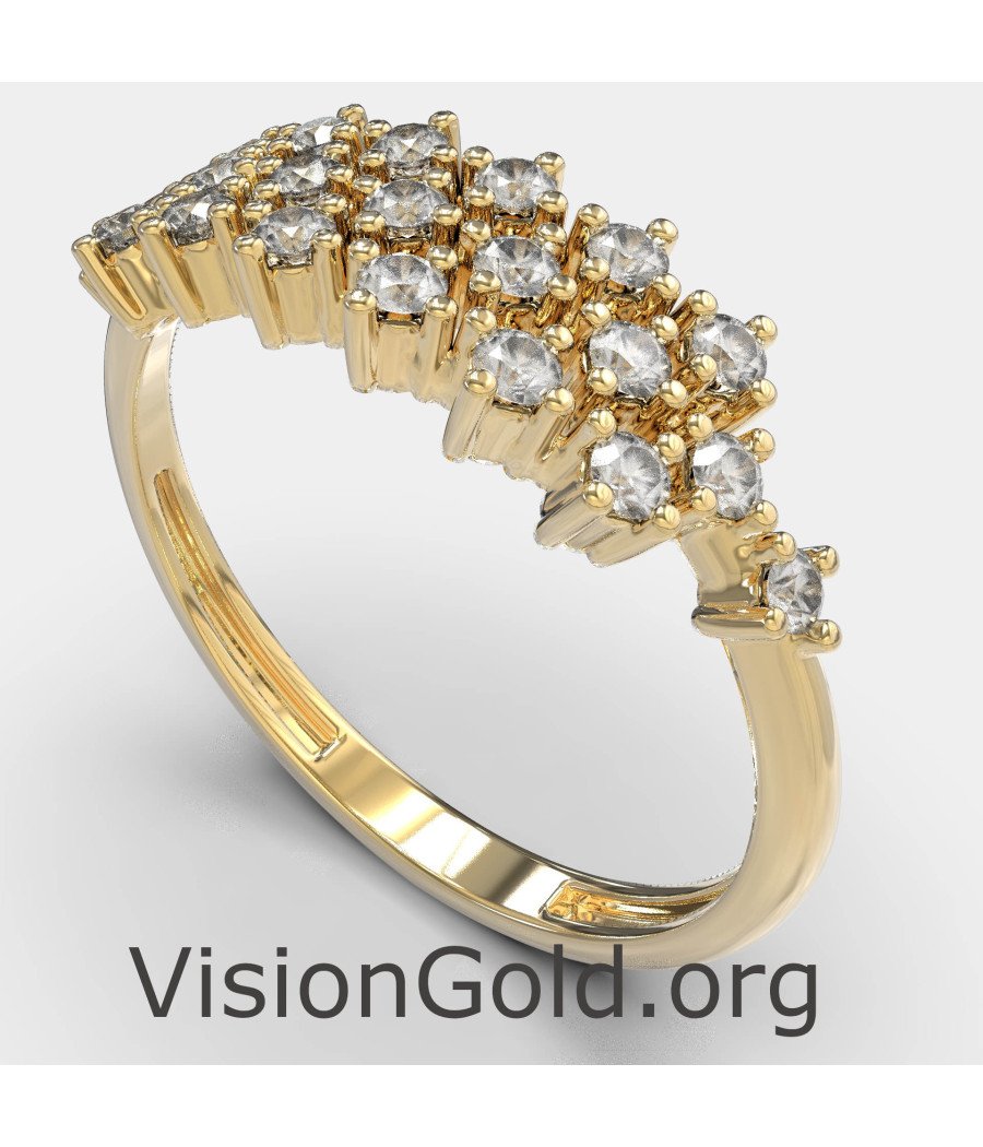 Изящное женское кольцо "Вечность" из 14-каратного золота 1352K