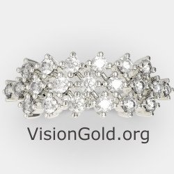 anillo de Oro Blanco 14ct Triple Fila 1352L
