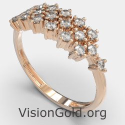 14 Karat Rose Gold Minimal Fashion Ring 1352R