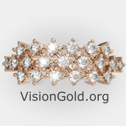 14-каратное розовое золото Минимальная мода кольцо 1352R