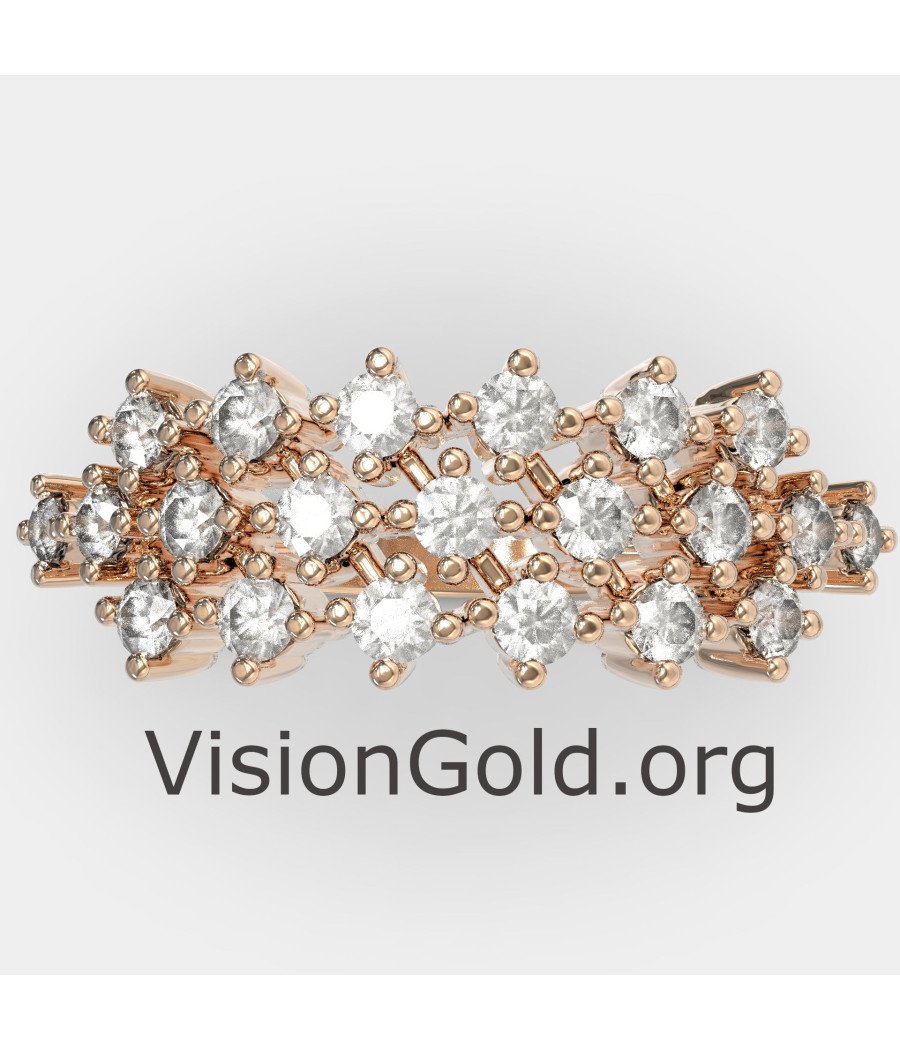 anillo de moda minimalista de oro rosa de 14 quilates 1352R
