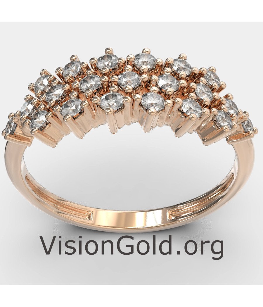 anillo de moda minimalista de oro rosa de 14 quilates 1352R