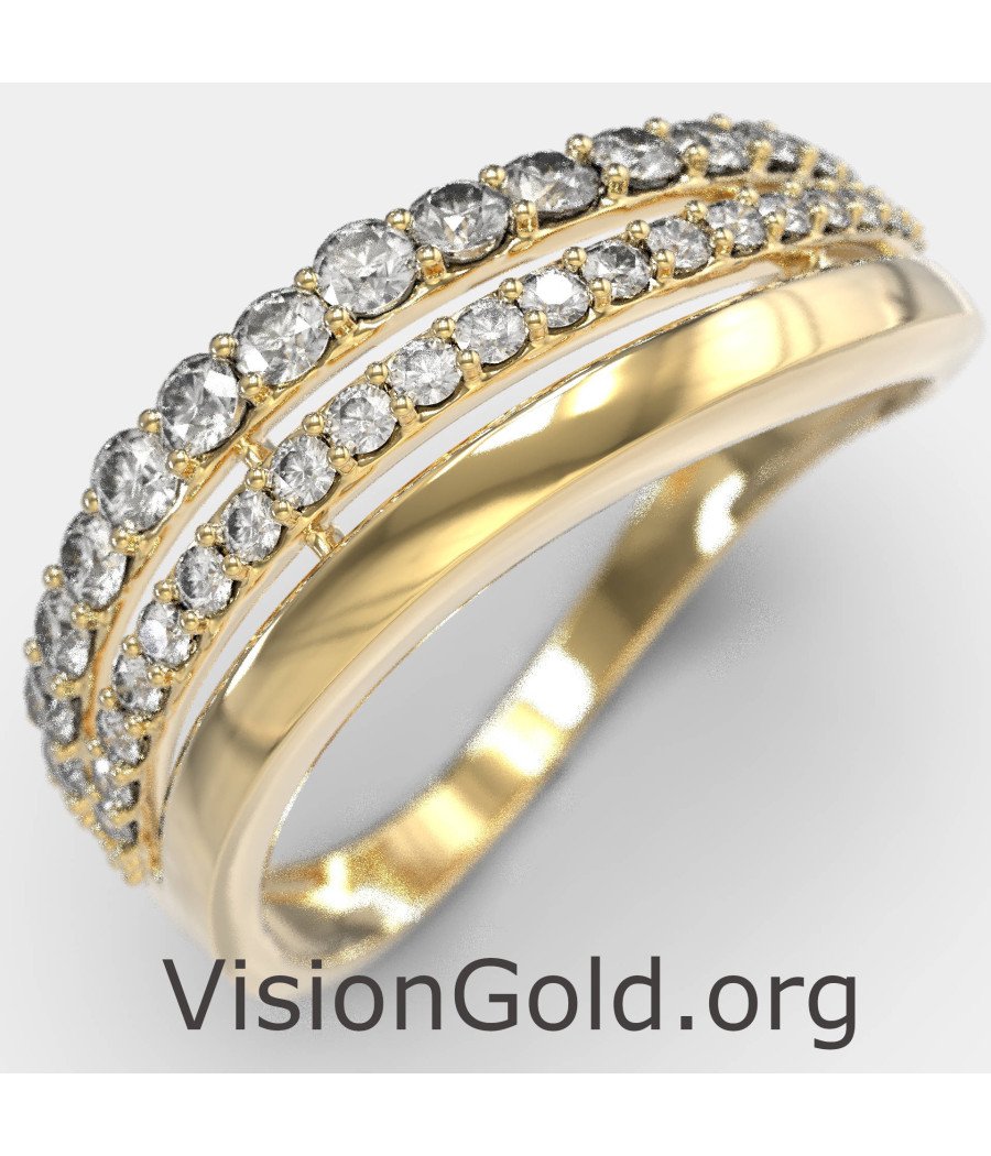 Gelbgold Multi-Band Mode Ring 1295K