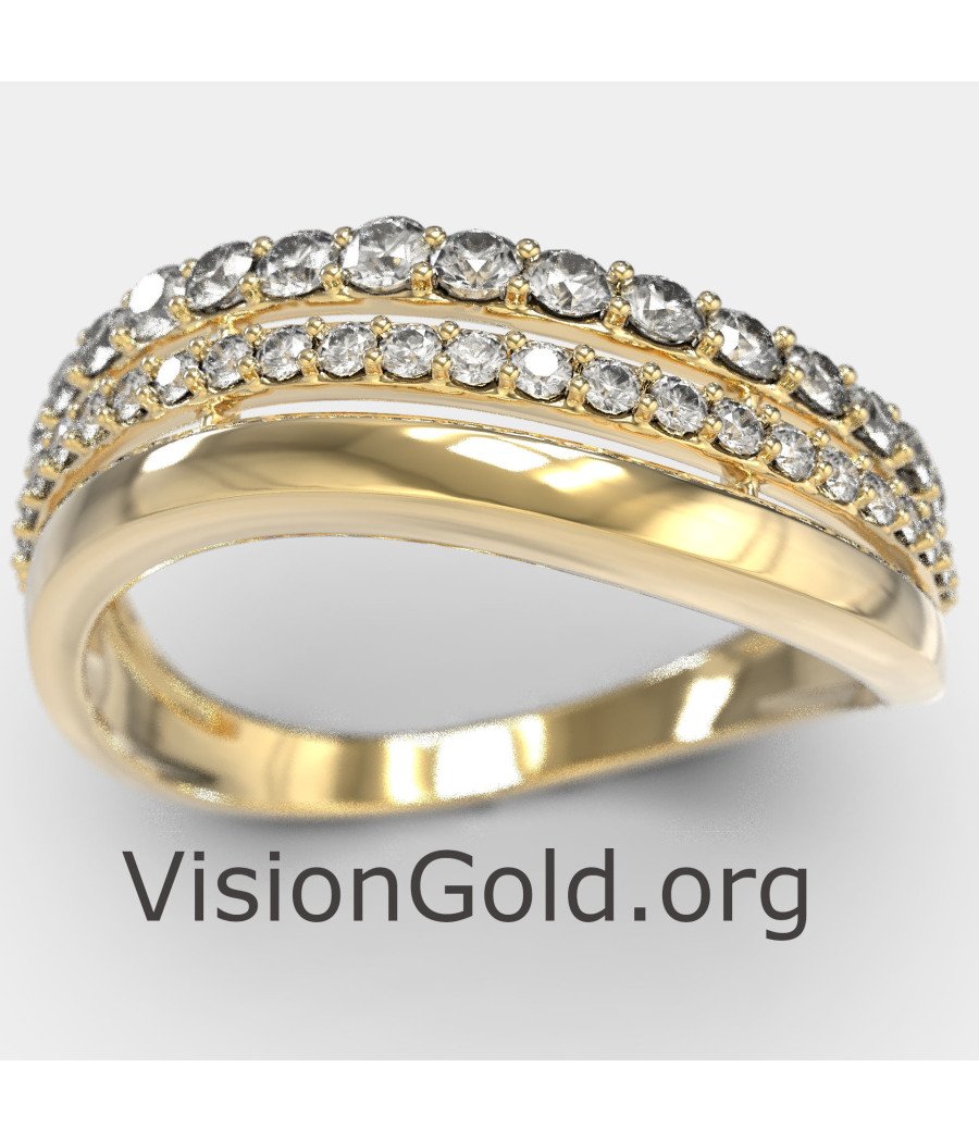Κίτρινο Χρυσό 14K Σειρέ Δαχτυλίδι 1295K
