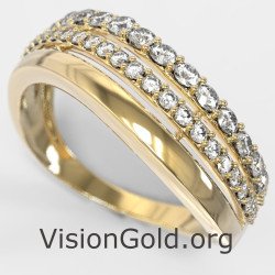 Κίτρινο Χρυσό 14K Σειρέ Δαχτυλίδι 1295K