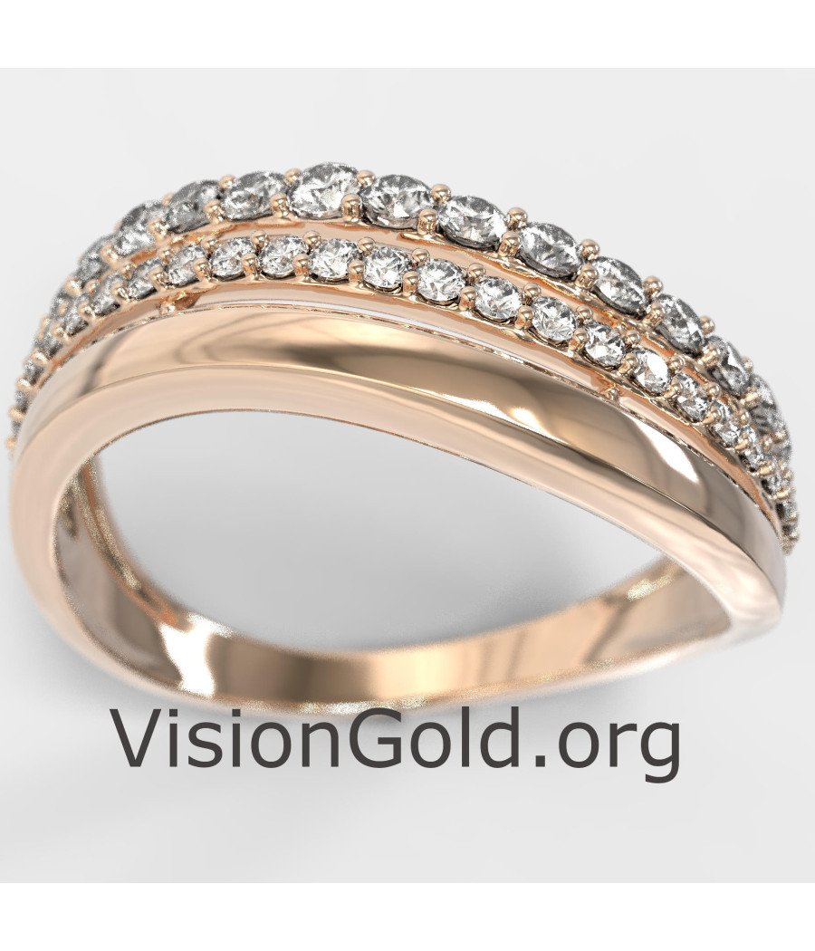Обручальное кольцо с двумя рядами 1295R