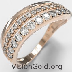 Обручальное кольцо с двумя рядами 1295R