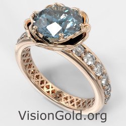 Нежное женское обручальное кольцо из розового золота 1366R
