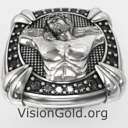 Unique Jesus Christ Signet Ring 0888