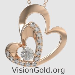 Изящная подвеска-сердечко - Подарочное ожерелье-сердечко 0630R