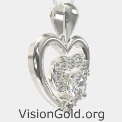 Ожерелье WhiteGold Love Heart 0560L