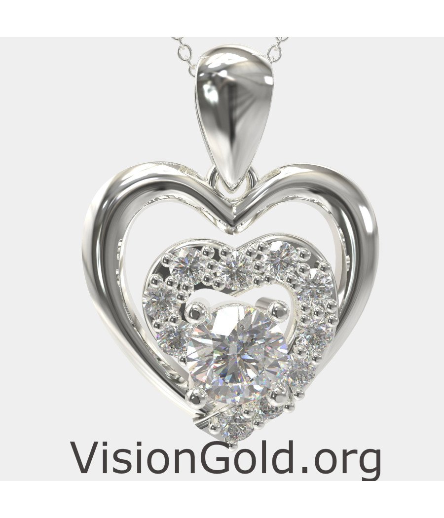 Ожерелье WhiteGold Love Heart 0560L