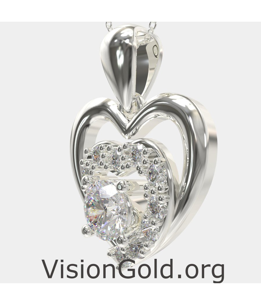 Ожерелье WhiteGold Love Heart 0560L