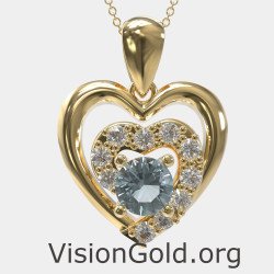 Χρυσό Κολιέ Διπλή Καρδιά 0560KA