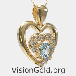 Χρυσό Κολιέ Διπλή Καρδιά 0560KA