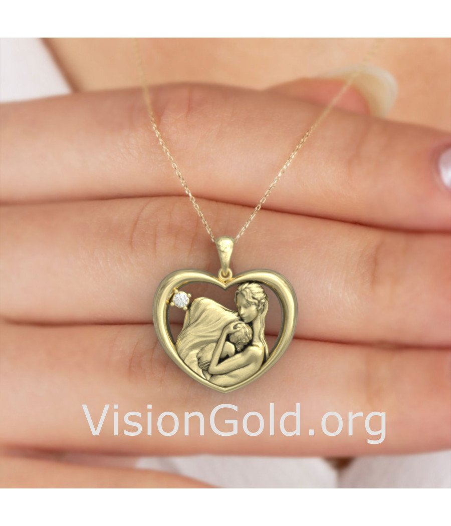 Heart Pendant New Mom Gift Jewelry 0863K