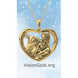 Heart Pendant New Mom Gift Jewelry 0863K